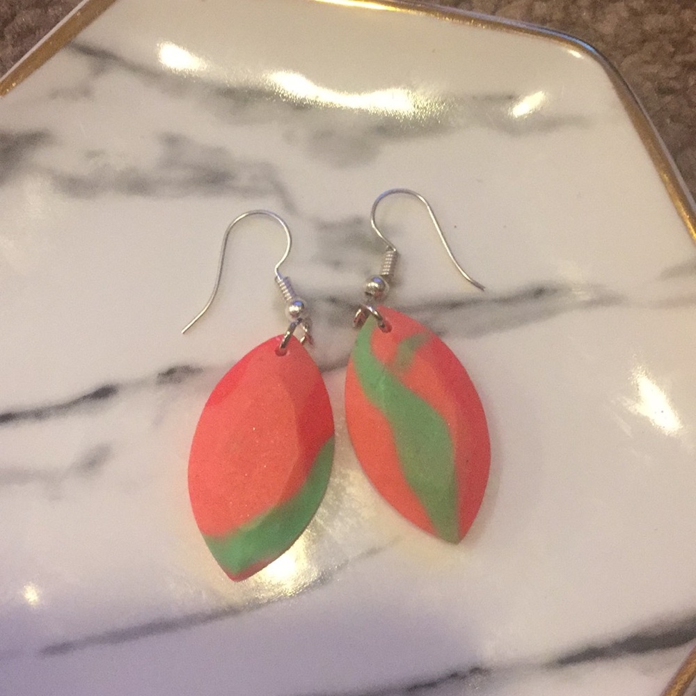 Handmade Polymer Clay Earrings - Elliptical